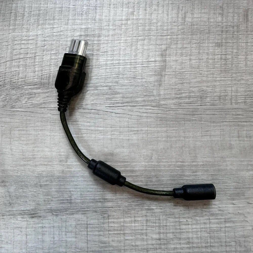 LOT OF 2 Original Xbox Controller Breakaway Cable Adapter OEM Clear Green Dongle